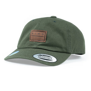 LEATHER PATCH Premium Curved Dad Hat - Olive