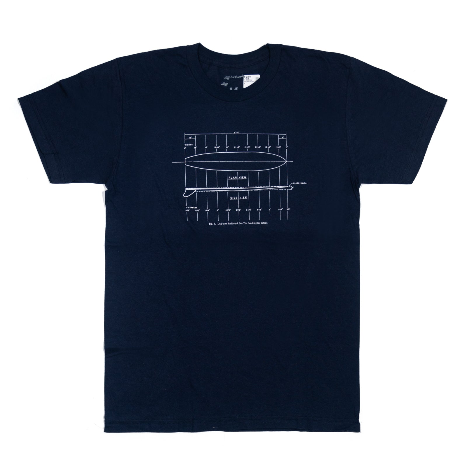 THOMAS CAMPBELL LOG DIAGRAM TEE NAVY