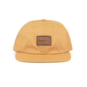 LEATHER PATCH Premium Flat Dad Hat - Curry