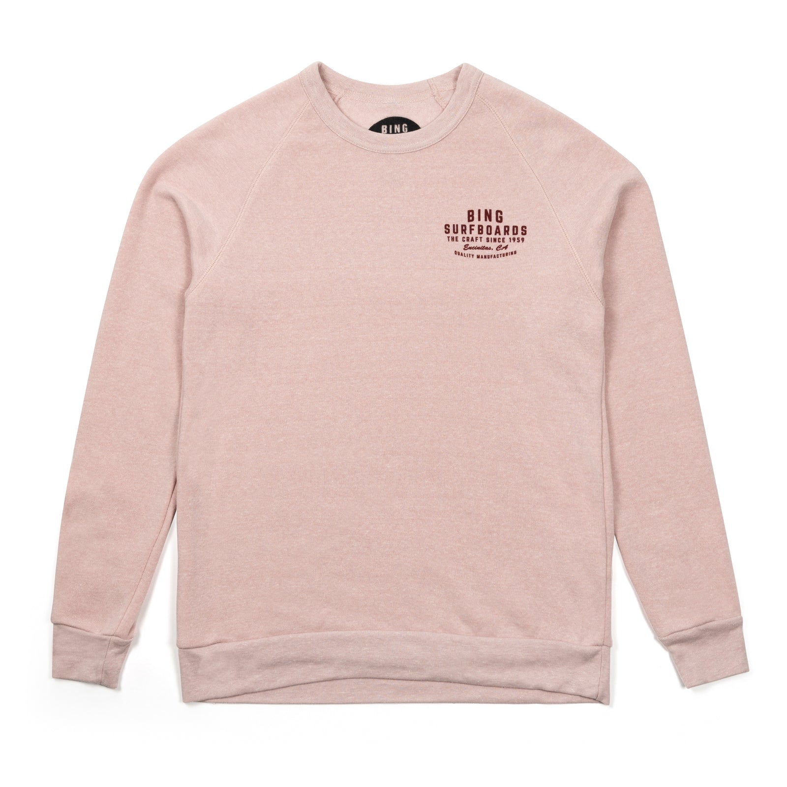 QUALITY MANUFACTURING Premium Eco Crew Sweatshirt - Rose Quartz