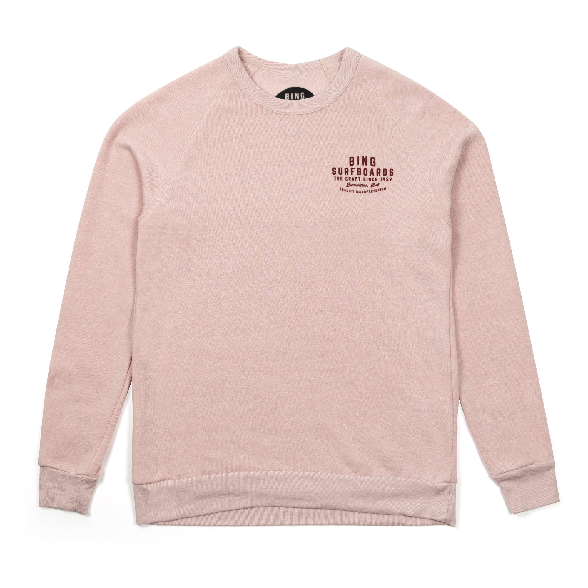 QUALITY MANUFACTURING Premium Eco Crew Sweatshirt - Rose Quartz