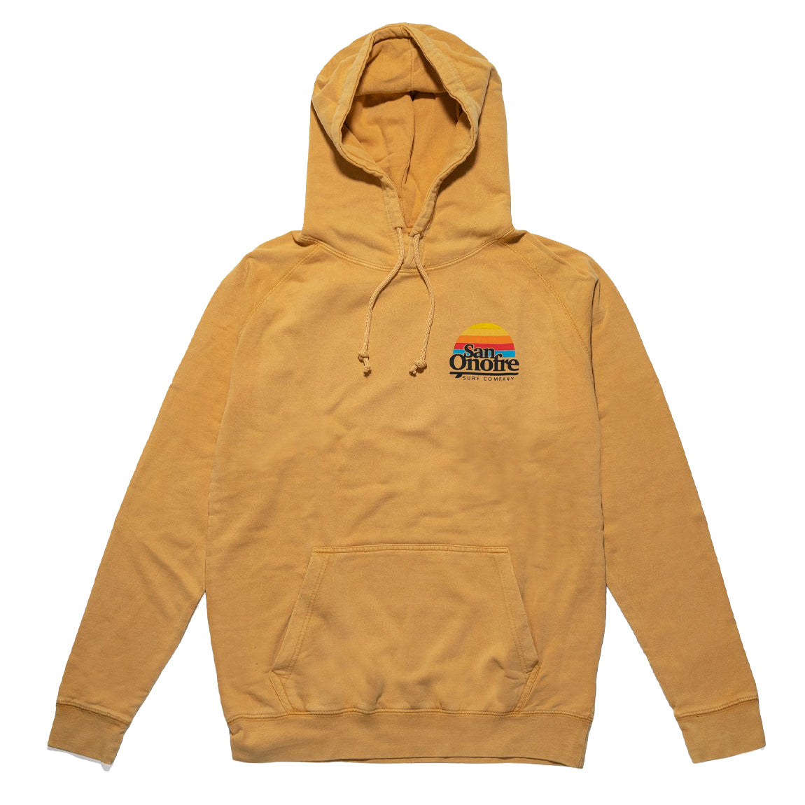 SAN ONOFRE SURF CO. OLD SCHOOL SUN HOODIE VINTAGE YELLOW - Bing Surfboards