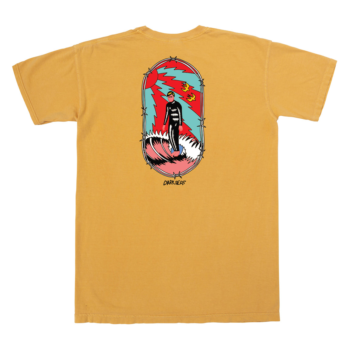 DARK SEAS WHITE RICE TEE - MUSTARD