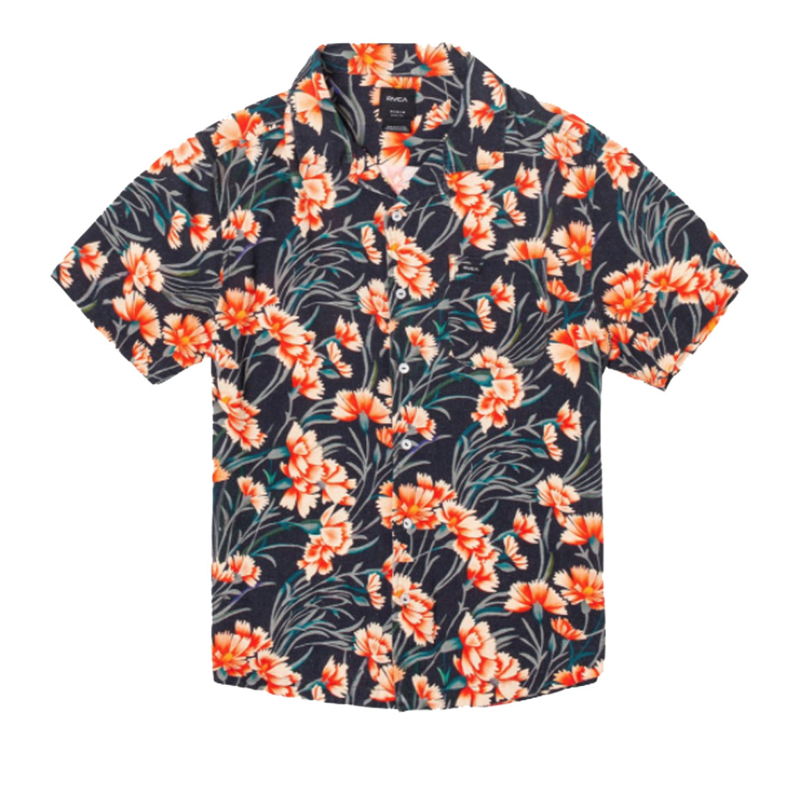 RVCA BEAT PRINT S/S WOVEN - NVY