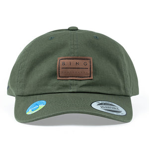 LEATHER PATCH Premium Curved Dad Hat - Olive