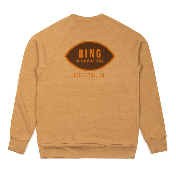 Classic Encinitas Premium Crew Sweatshirt Camel Bing Surfboards