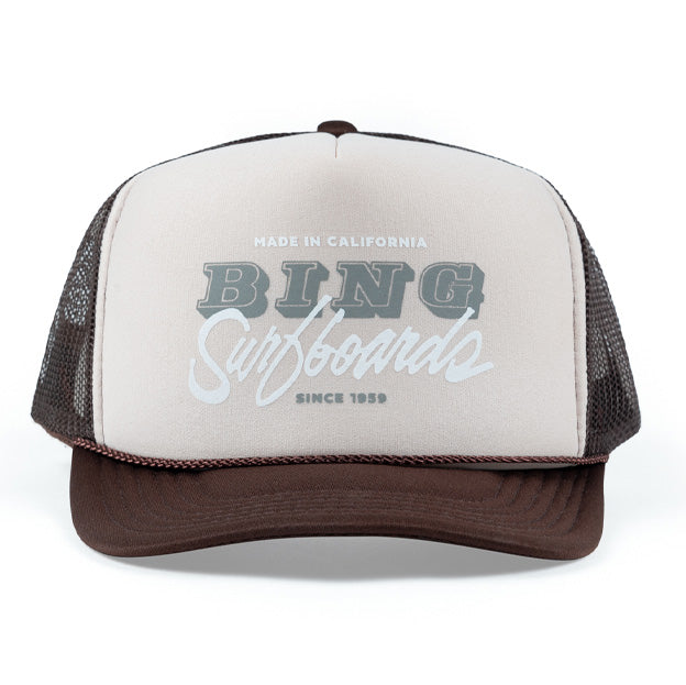 VAN SCRIPT Trucker Hat-Brown/Tan