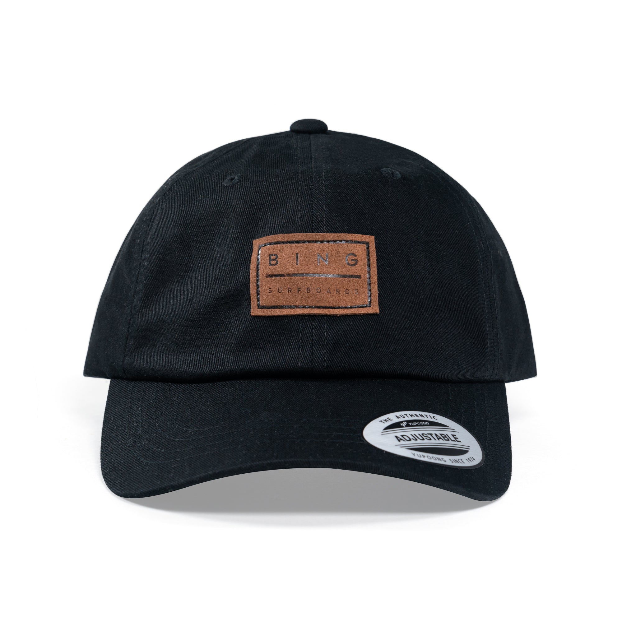 LEATHER PATCH Premium Curved Dad Hat - Black